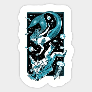 Worlds Collide - Aqua Sticker